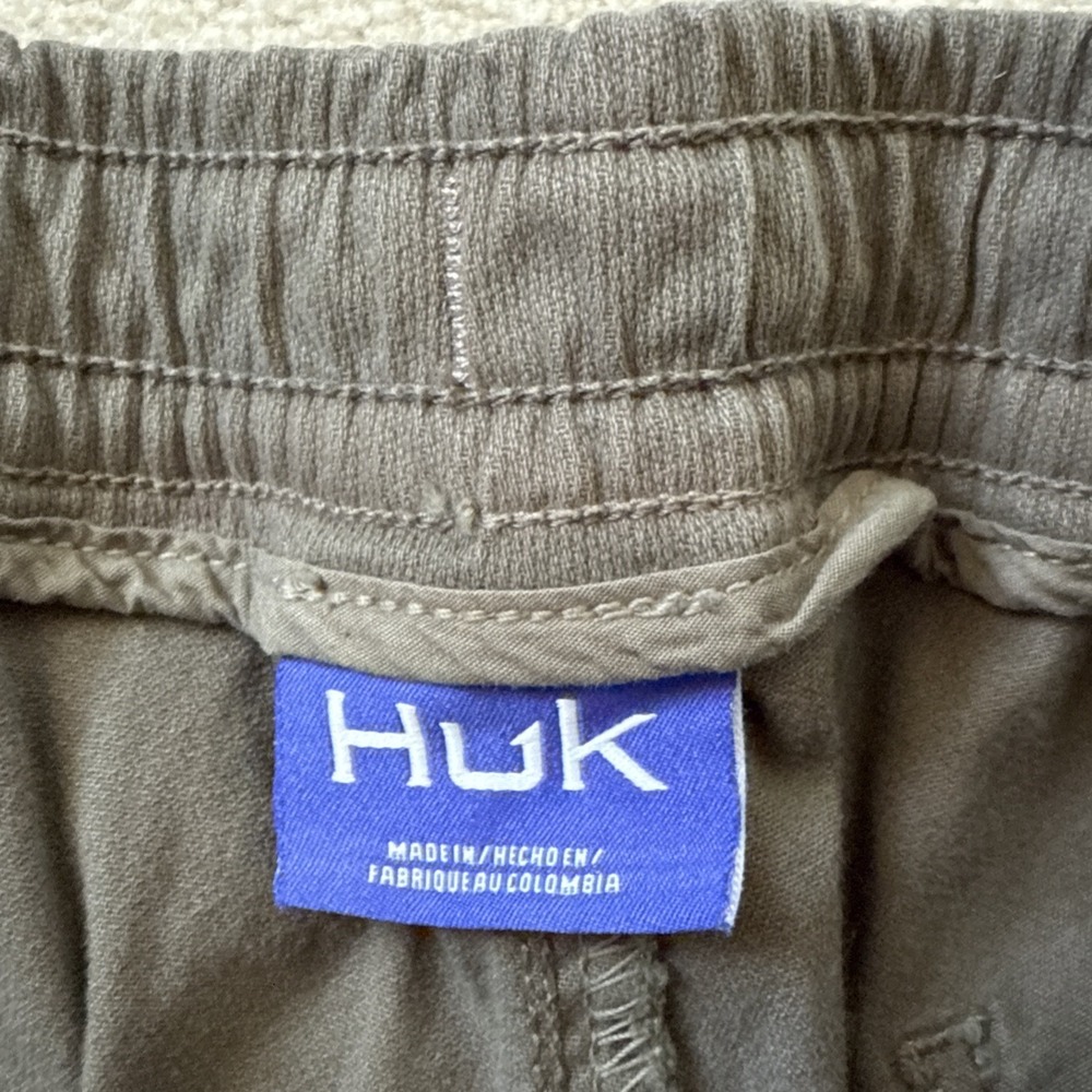 Huk Shorts Mens 34 Brown Corduroy Pinwale 5.5" Inseam Beach EUC Drawstring - Picture 3 of 9